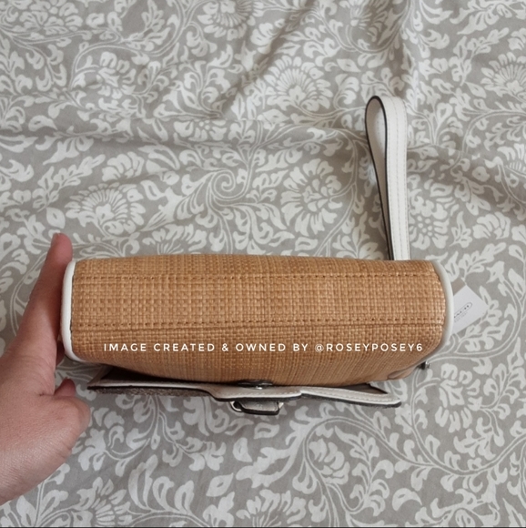 New Coach Taylor City Straw Clutch with White, & Python Embossed Trim Wristlet - Picture 4 of 8